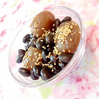 ❤黒豆と玉蒟蒻の胡麻生姜蜂蜜❤